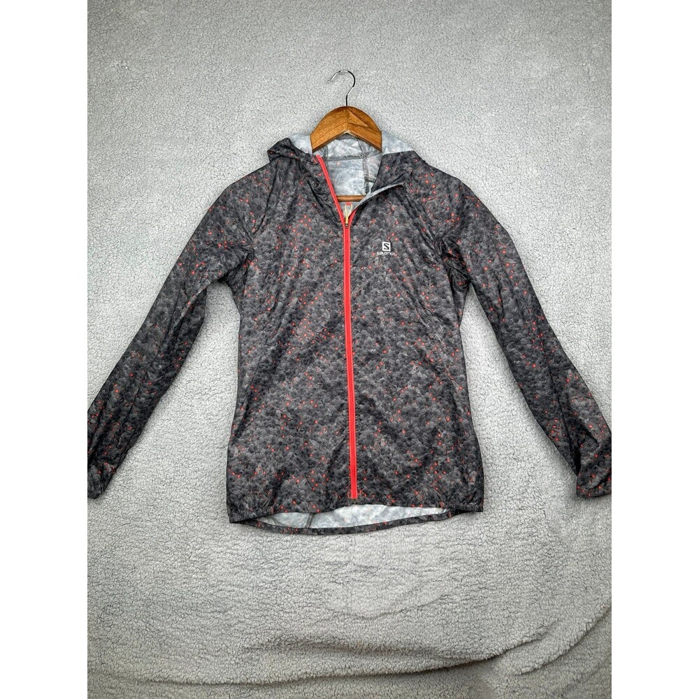 Salomon Fast wing graphic rain jacket full zip size small